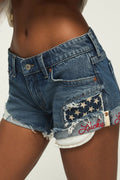[163341-420] WOMENS LUCKY BRAND LUCKY LEGEND LOW RISE FESTIVAL SHORT