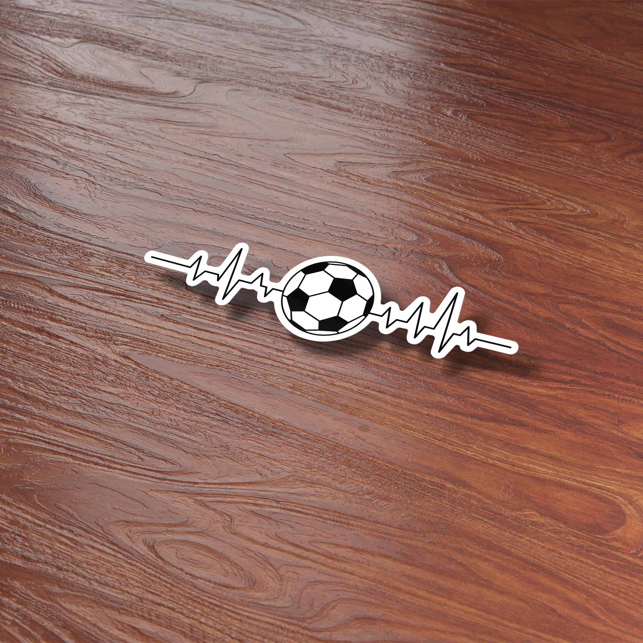 EKG Soccer Sticker - Cool Sports Life Decal for Water Bottle