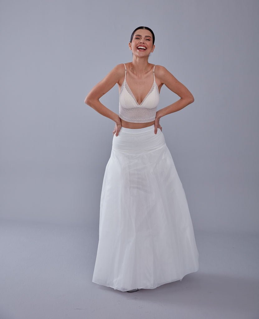 A-line Wedding Dress Underskirt, White Petticoat Skirt