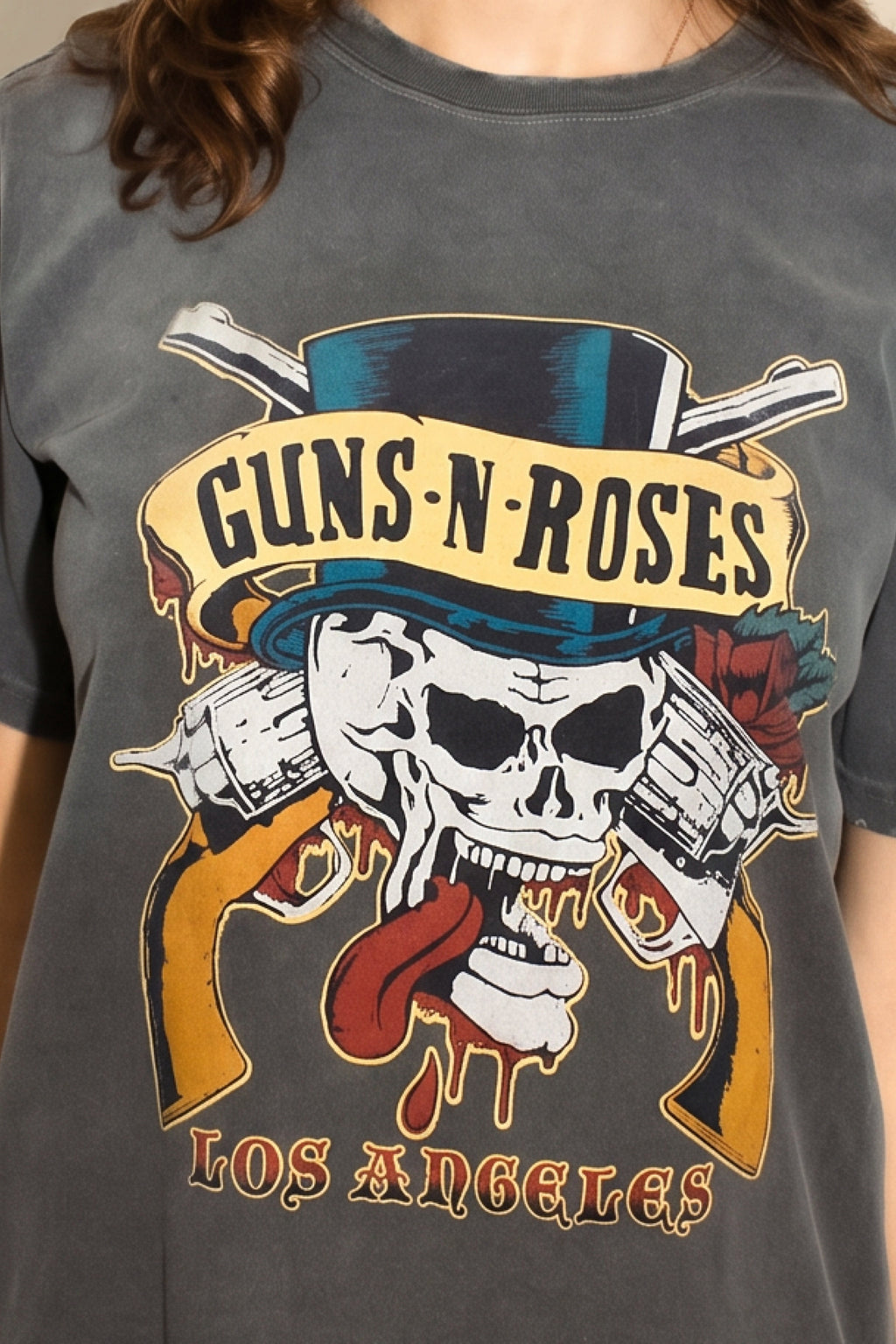 Guns N Roses Los Angeles Top Hat Skull