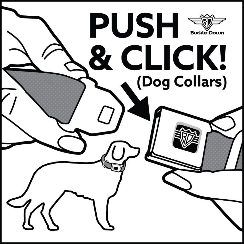 Dog Bone Seatbelt Buckle Collar - Mustaches White/Black