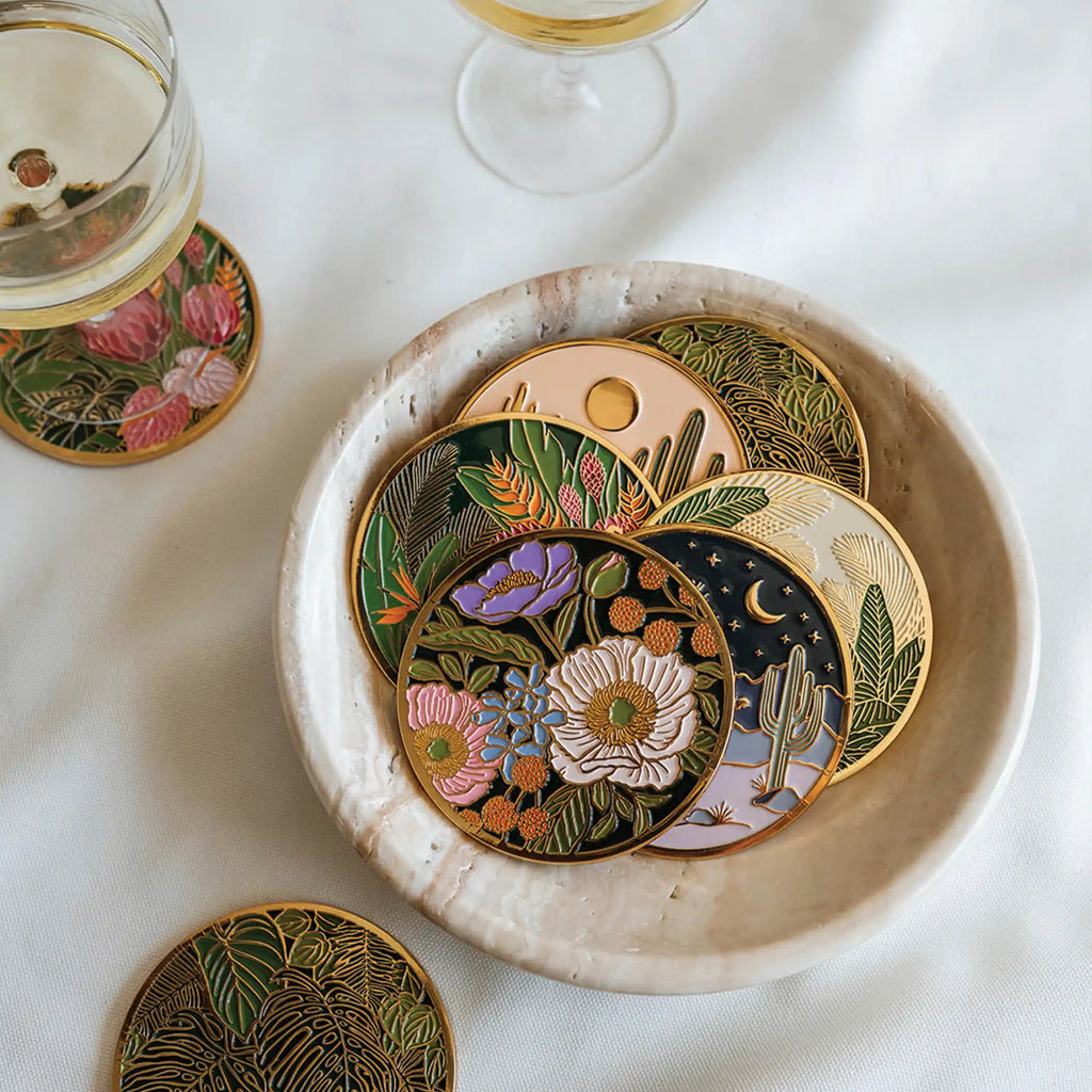 Tropical Conservatory Gold Drink Coasters