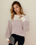 Judith Sleeve Knit Sweater - Red
