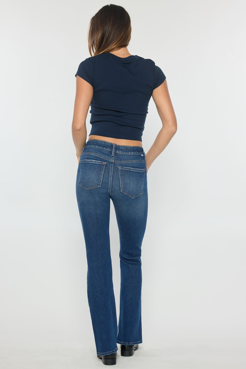 High Rise Bootcut with Crystal Beaded Lace Trim