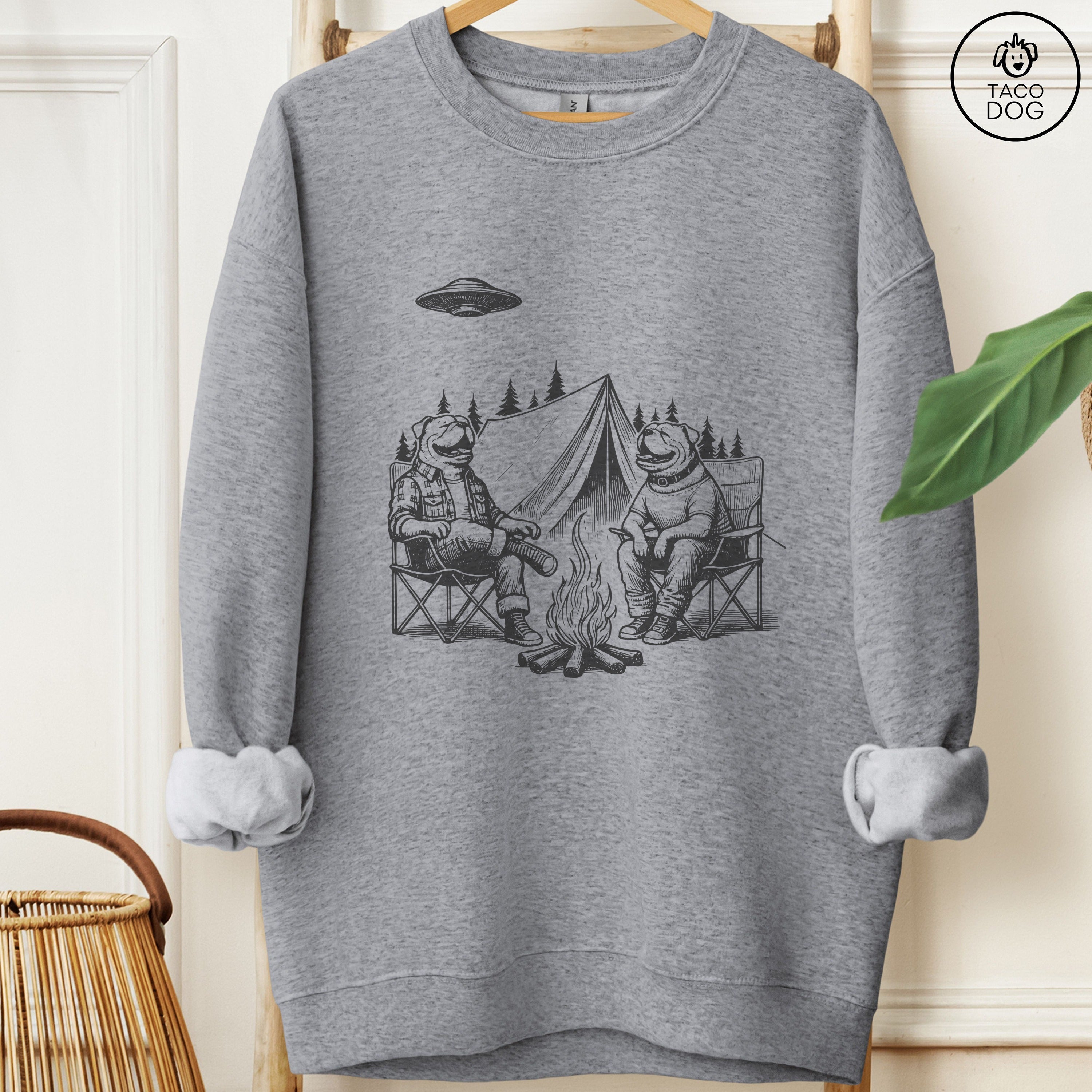 English Bulldog Camping Sweatshirt