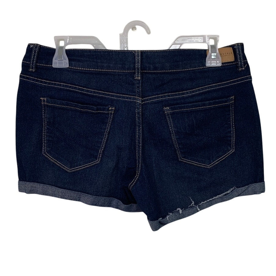 Aeropostale Womens Size 6 Midi Cutoff Dark Wash Stretch Denim Jean Short Shorts