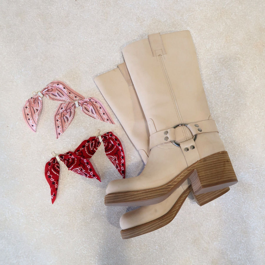 Red Bandana Statement Earrings