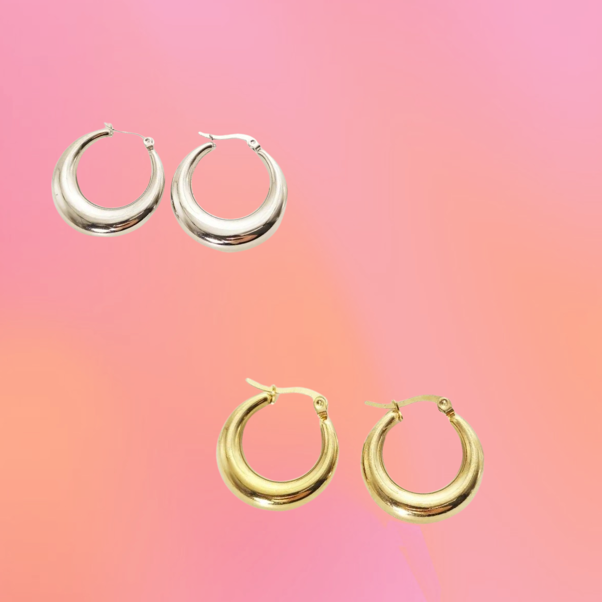 Retro Titanium Hoop Earrings