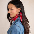 Red Bandana Statement Earrings