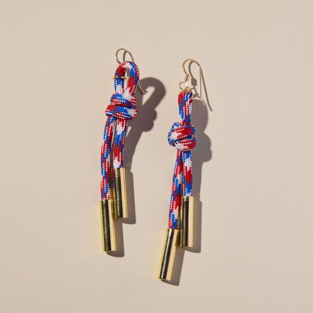 Red, White & Blue Denver Knot Paracord Earring
