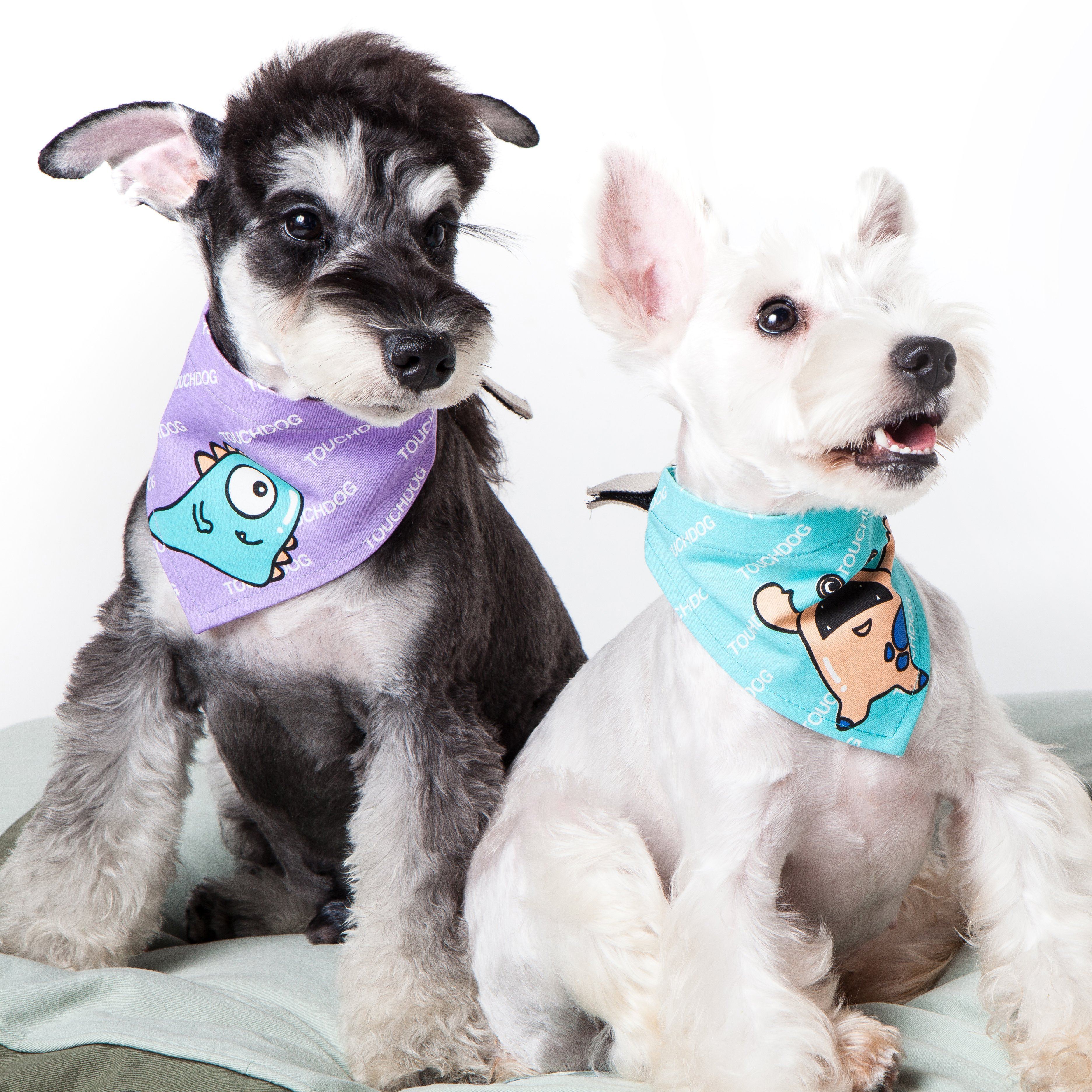 Touchdog Elephant Patterned Hook-and-Loop Fashion Dog Bandana